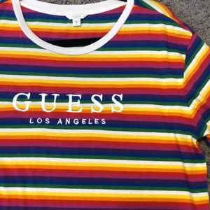 GUESS RAINBOW STRIPE T-SHIRT
